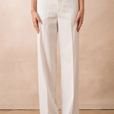 Maison Donati | High-Waisted Pinstripe Trousers – Wide-Leg Tailored Fit