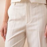 Maison Donati | High-Waisted Pinstripe Trousers – Wide-Leg Tailored Fit