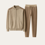 Maison Donati | Cashmere Wool Zip-Up Lounge Set – Bomber Jacket & Drawstring Pants