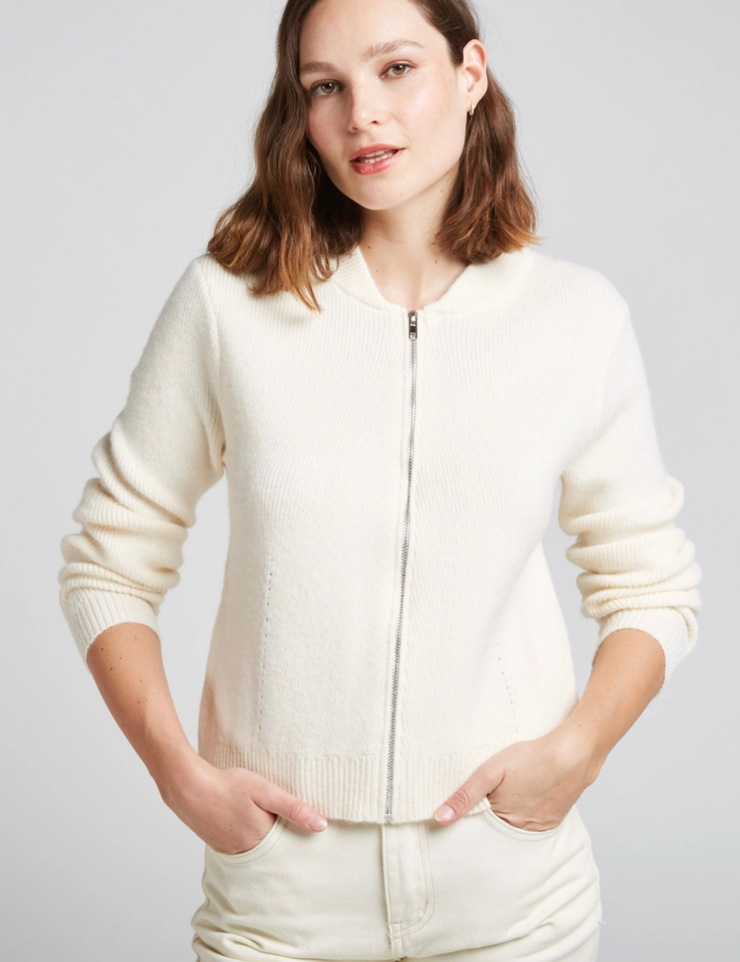 Maison Donati | Zip-Up Knit Cardigan – Slim Fit