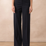 Maison Donati | High-Waisted Pinstripe Trousers – Wide-Leg Tailored Fit