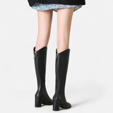 Maison Donati | Knee-High Block Heel Boots with Pointed Toe