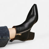 Maison Donati | Chelsea Boots with Pointed Toe and Square Block Heel