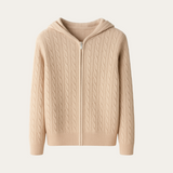 Maison Donati | Cable-Knit Cashmere Wool Zip Hoodie