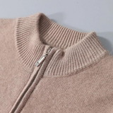 Maison Donati | Men’s Cashmere Wool Half Zip Sweater – Ribbed Mock Neck