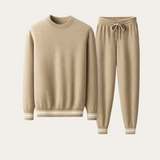 Maison Donati | Cashmere Wool Lounge Set – Crew Neck Sweater & Drawstring Pants