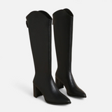 Maison Donati | Knee-High Block Heel Boots with Pointed Toe