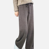 Maison Donati | Women's Wool Knit Wide-Leg Lounge Trousers