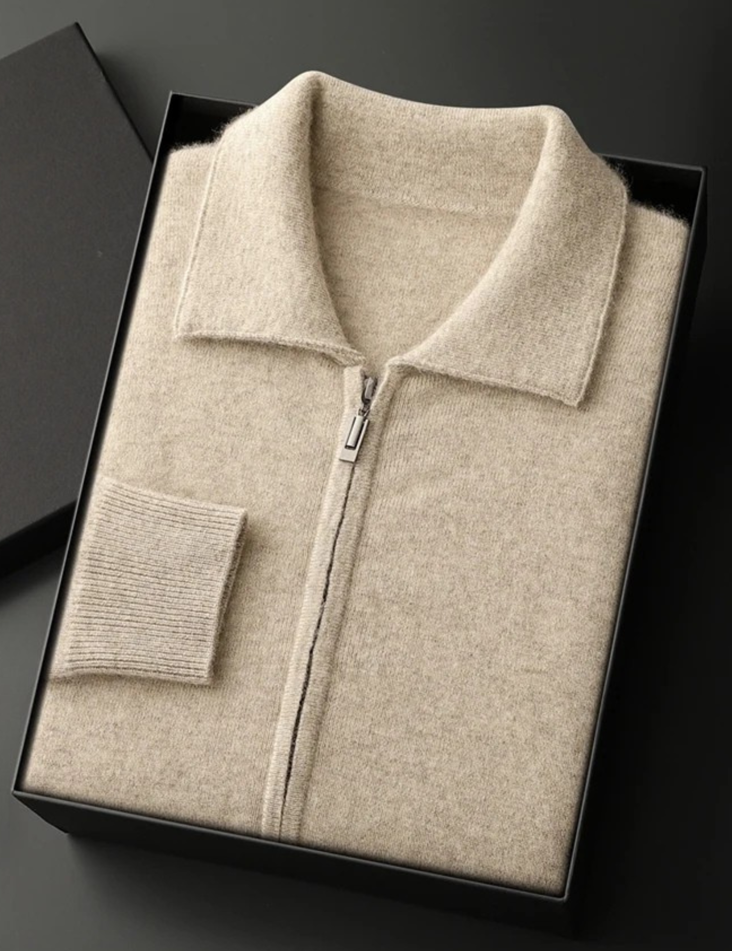 Maison Donati | Men’s Wool Zip Jacket – Minimalist Stand Collar