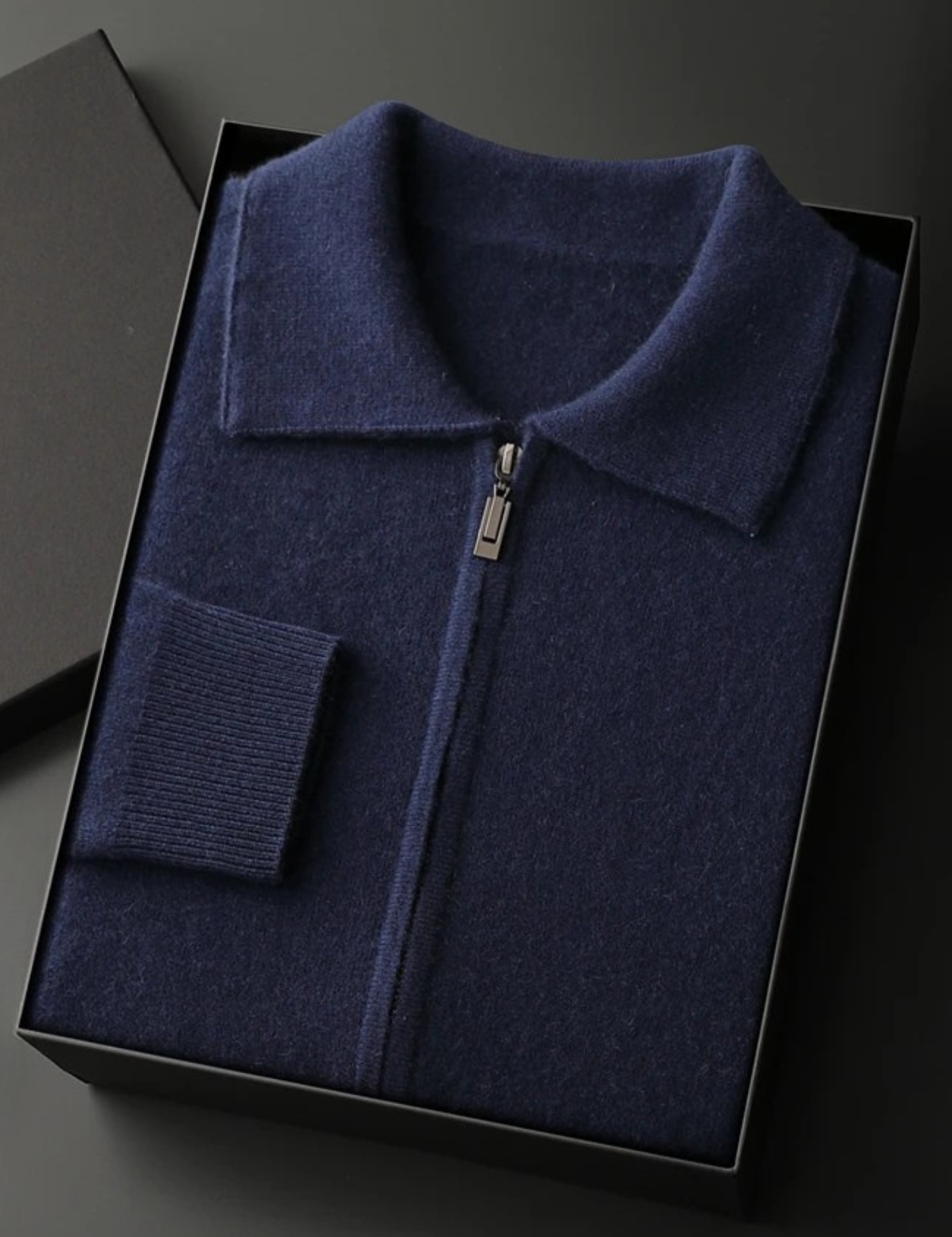Maison Donati | Men’s Wool Zip Jacket – Minimalist Stand Collar
