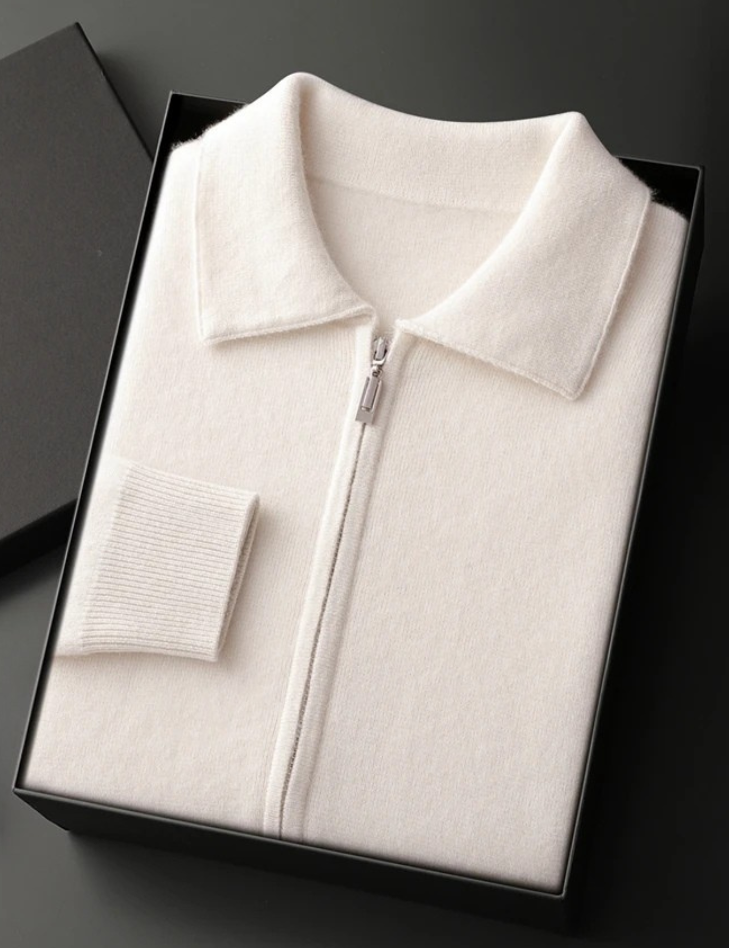 Maison Donati | Men’s Wool Zip Jacket – Minimalist Stand Collar