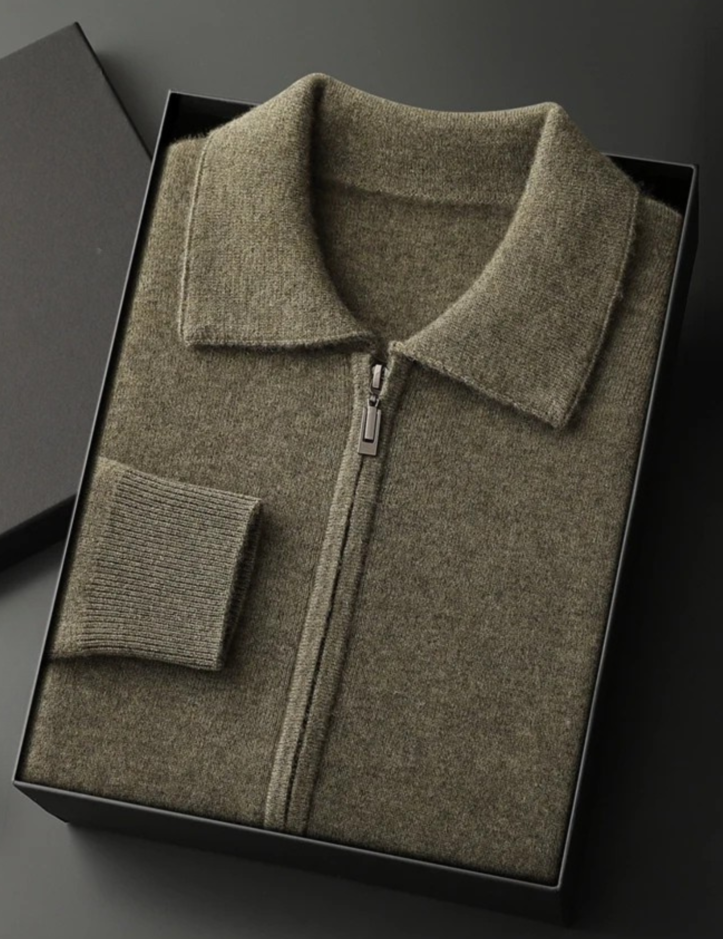 Maison Donati | Men’s Wool Zip Jacket – Minimalist Stand Collar