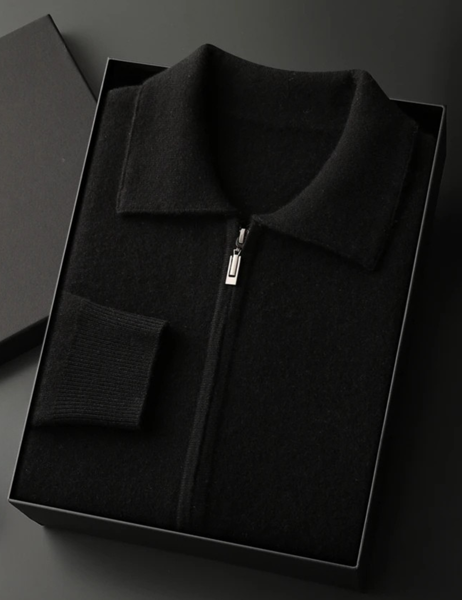 Maison Donati | Men’s Wool Zip Jacket – Minimalist Stand Collar