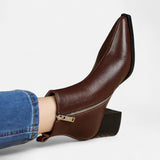 Maison Donati | Chelsea Boots with Pointed Toe and Square Block Heel