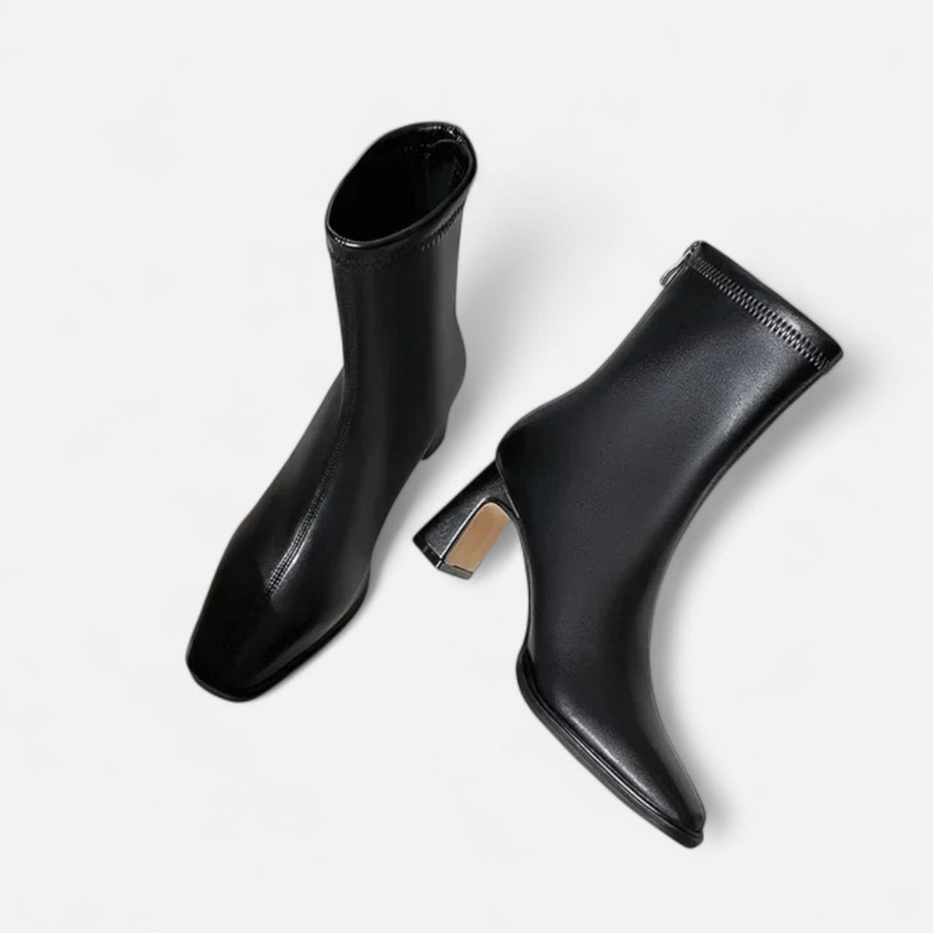 Maison Donati | Square Toe Ankle Boots with Block Heel
