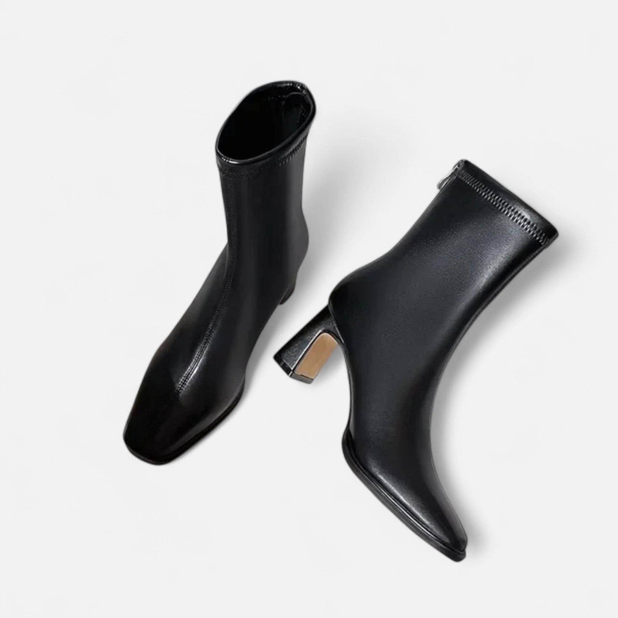 Maison Donati | Square Toe Ankle Boots with Block Heel