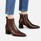 Maison Donati | Chelsea Boots with Pointed Toe and Square Block Heel