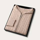 Maison Donati | Cable-Knit Cashmere Wool Zip Hoodie