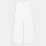Maison Donati | High-Waisted Wide-Leg Cotton Trousers – Tailored Classic Fit