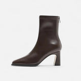 Maison Donati | Square Toe Ankle Boots with Thick Heel