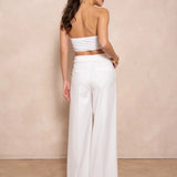 Maison Donati | High-Waisted Wide-Leg Cotton Trousers – Tailored Classic Fit