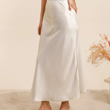 Maison Donati | Satin Midi Skirt – High-Waisted
