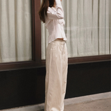 Maison Donati | Linen Blend Wide-Leg Trousers – Tailored High-Waist