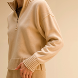 Maison Donati | Wool Cashmere Half-Zip Sweater – Relaxed Cropped Fit