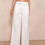 Maison Donati | High-Waisted Wide-Leg Cotton Trousers – Tailored Classic Fit