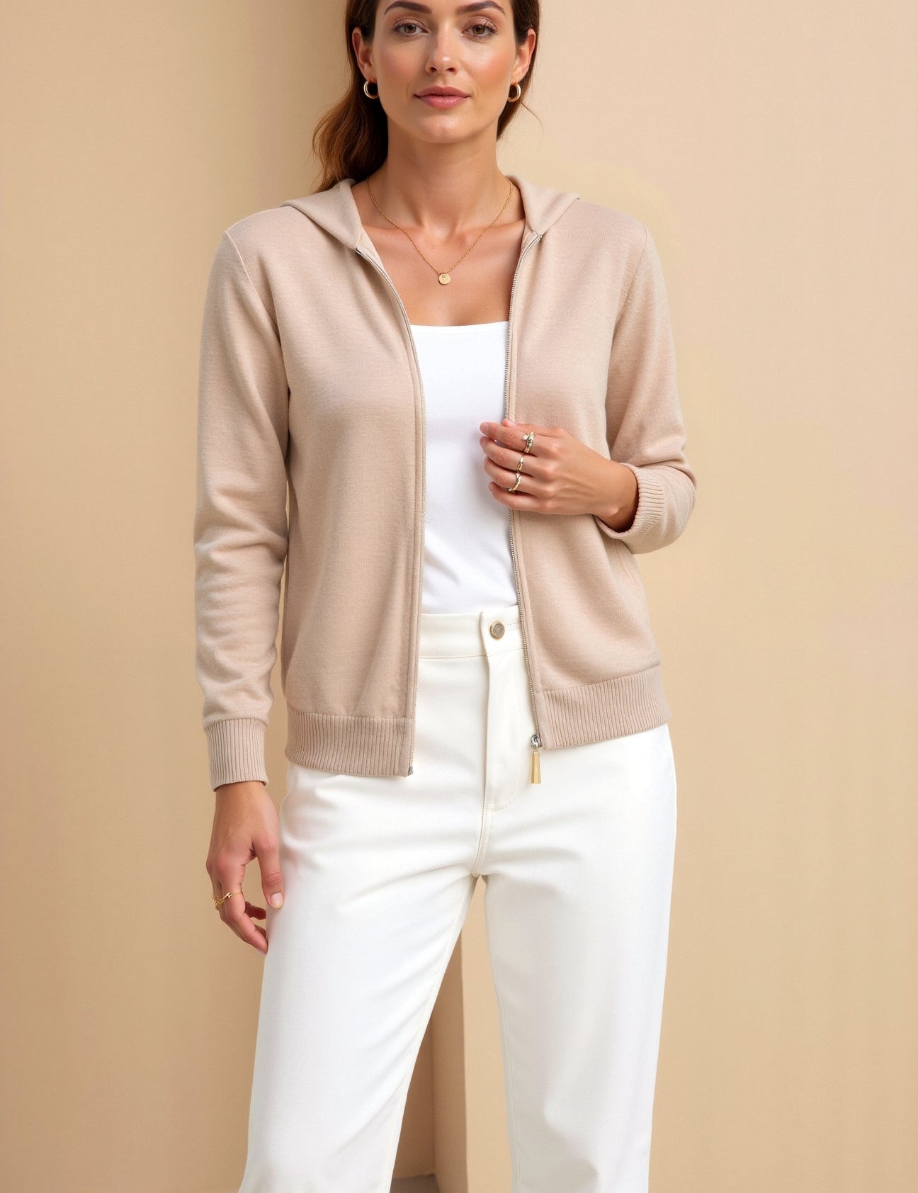 Maison Donati | Lightweight Zip-Up Hooded Cardigan – Smart Luxury Knitwear