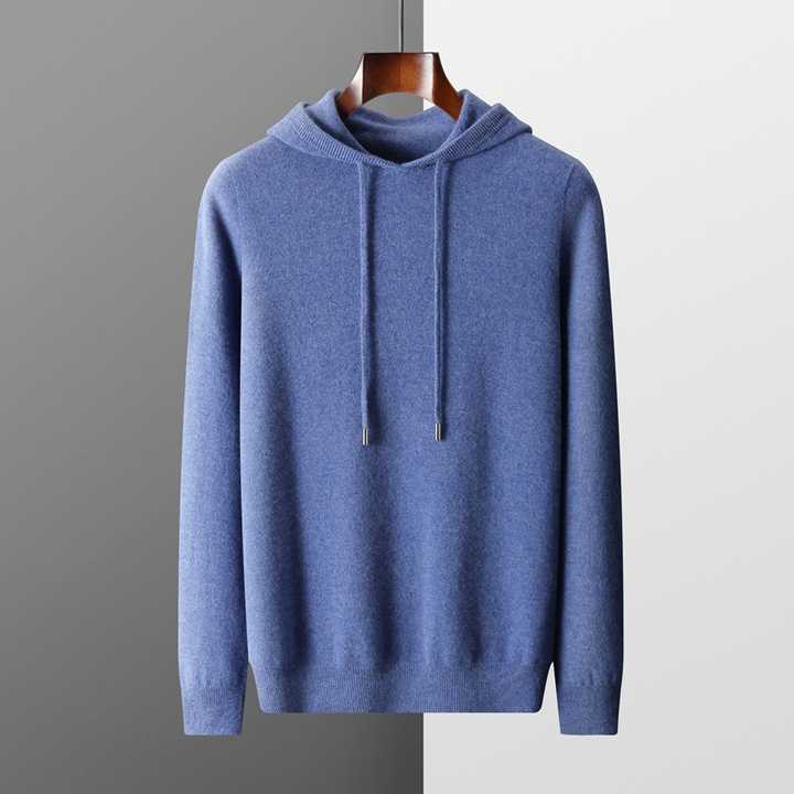Maison Donati | Men’s Wool Knitted Hoodie – Classic Pullover Design