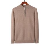 Maison Donati | Men’s Cashmere Wool Half Zip Sweater – Ribbed Mock Neck