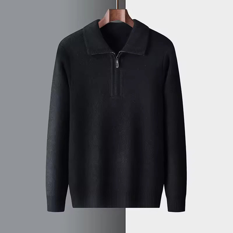 Maison Donati | Men’s Wool Knit Half-Zip Sweater – Polo Collar