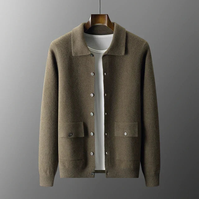 Maison Donati | Men’s Cashmere Wool Jacket – Button-Up with Classic Collar