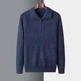 Maison Donati | Men’s Wool Knit Half-Zip Sweater – Polo Collar