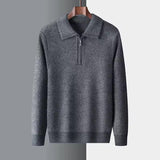 Maison Donati | Men’s Wool Knit Half-Zip Sweater – Polo Collar