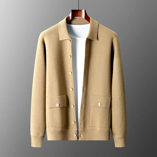 Maison Donati | Men’s Cashmere Wool Jacket – Button-Up with Classic Collar