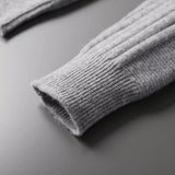 Maison Donati | Men’s Wool Textured Zip Cardigan – Chevron Knit Design