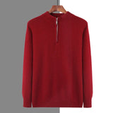 Maison Donati | Men’s Cashmere Wool Half Zip Sweater – Ribbed Mock Neck