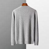 Maison Donati | Men’s Wool Textured Zip Cardigan – Chevron Knit Design