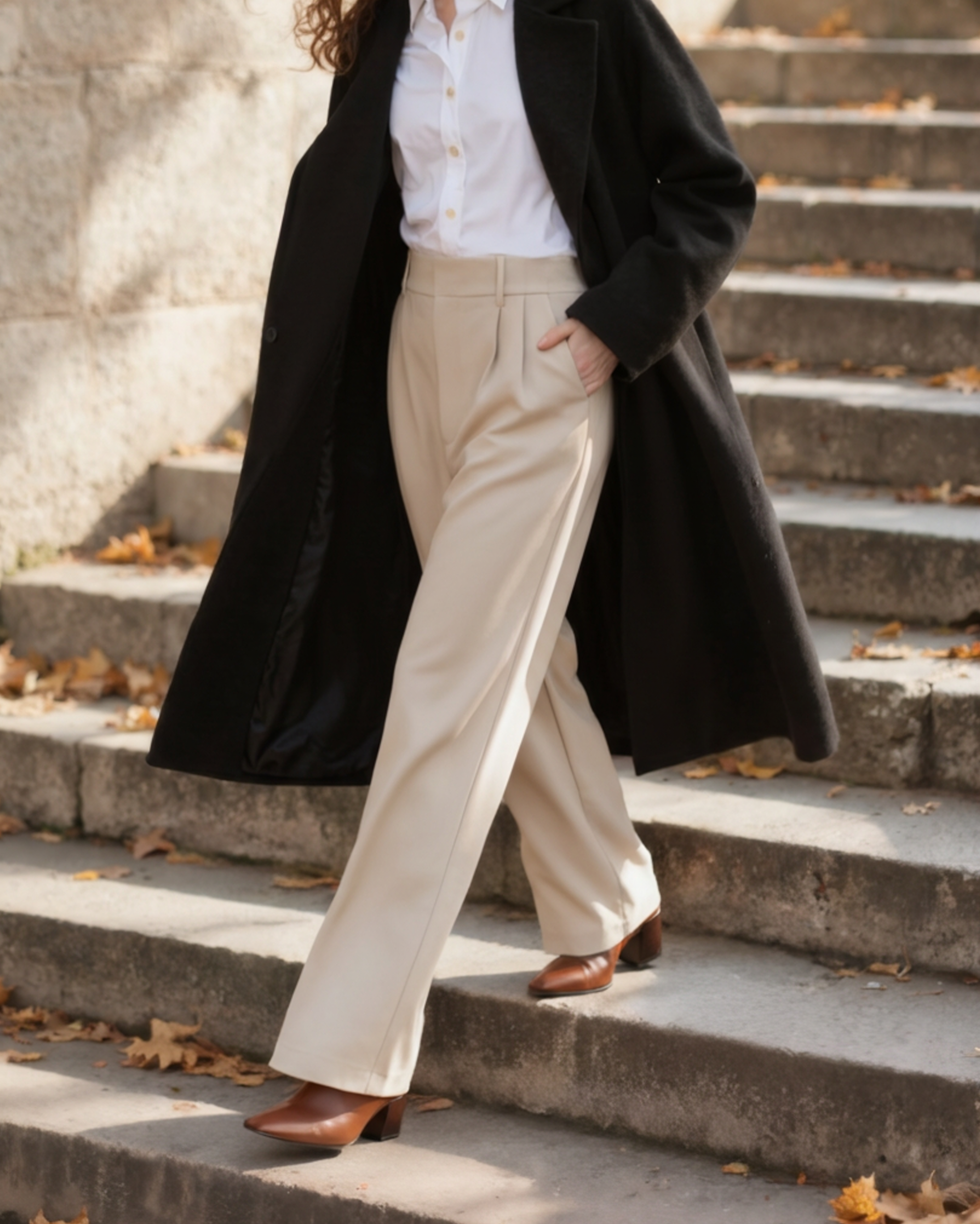 Maison Donati | Women's Wide-Leg Trousers - High-Waisted