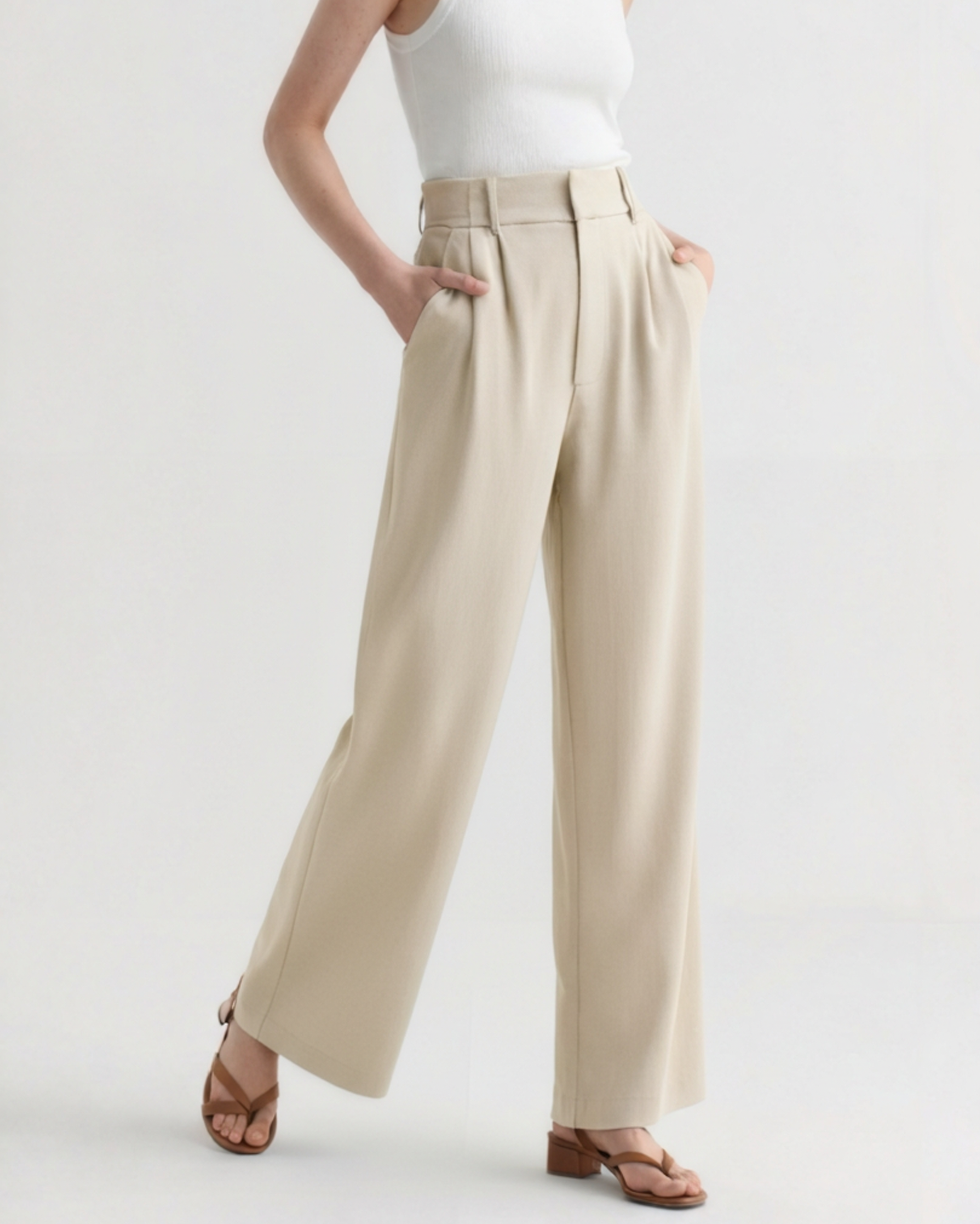 Maison Donati | Women's Wide-Leg Trousers - High-Waisted