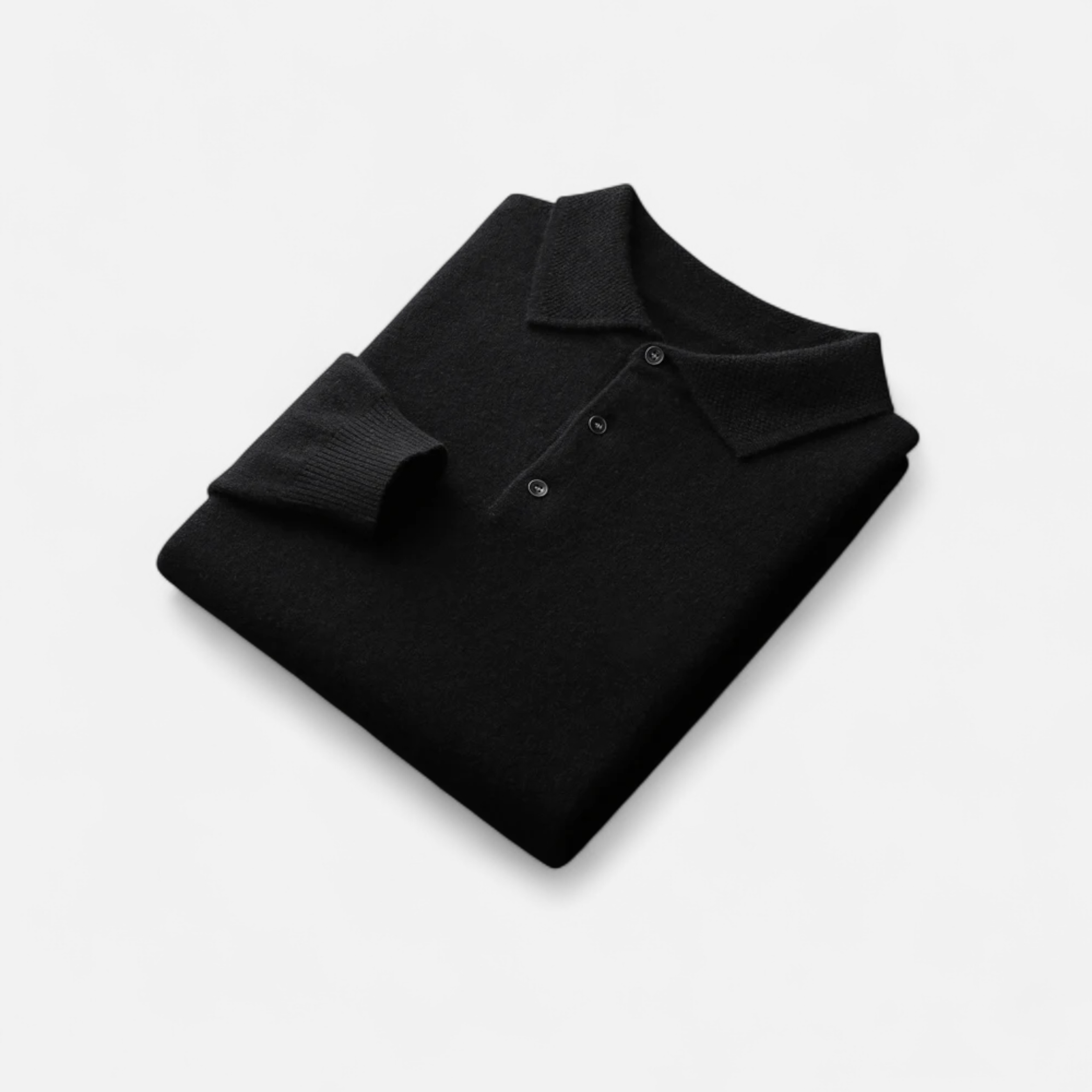 Maison Donati | Men’s Merino Wool Polo Sweater – Lightweight Long Sleeve Knit