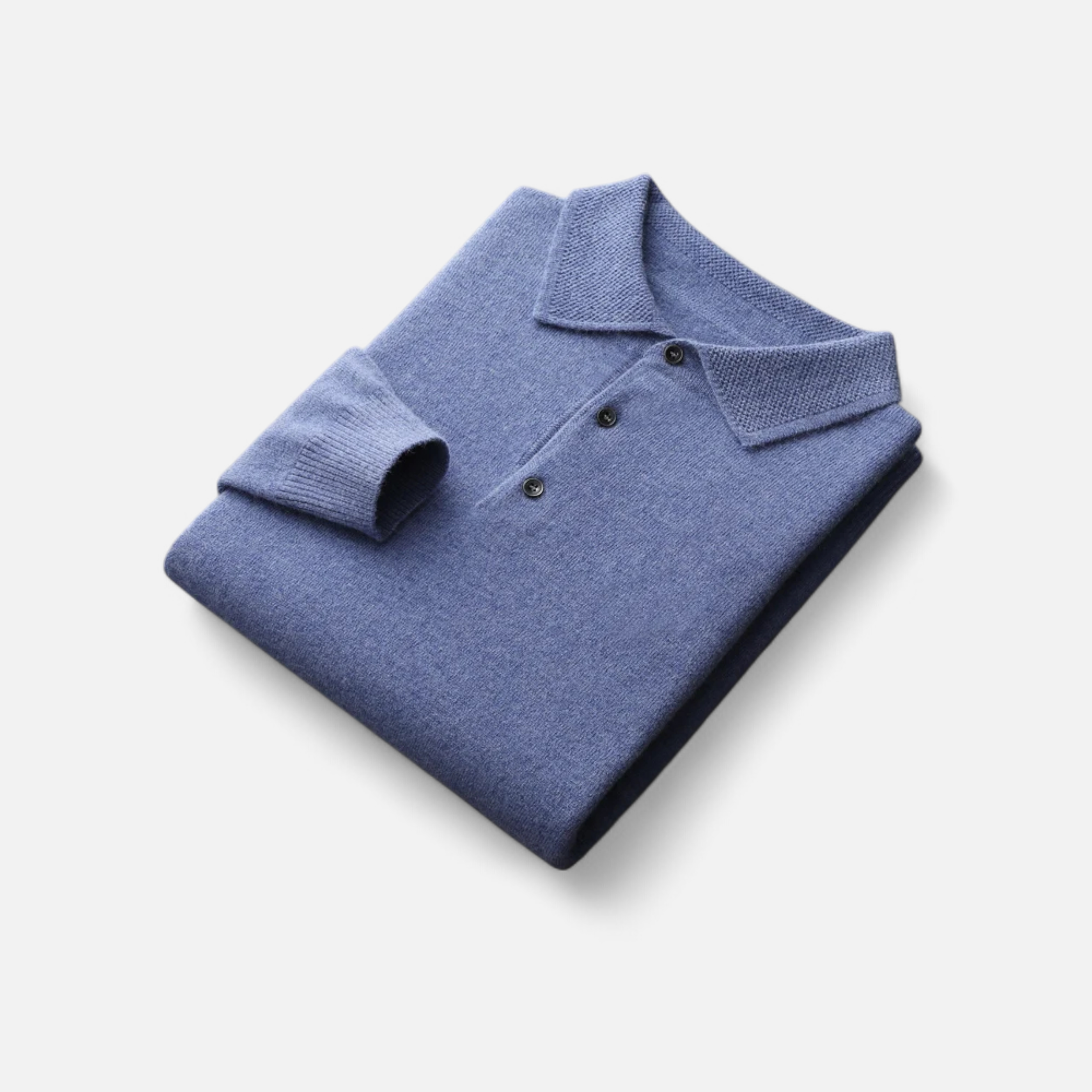 Maison Donati | Men’s Merino Wool Polo Sweater – Lightweight Long Sleeve Knit