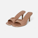 Maison Donati | Patent Slip-On Heeled Mules - Open-Toe Square Heel