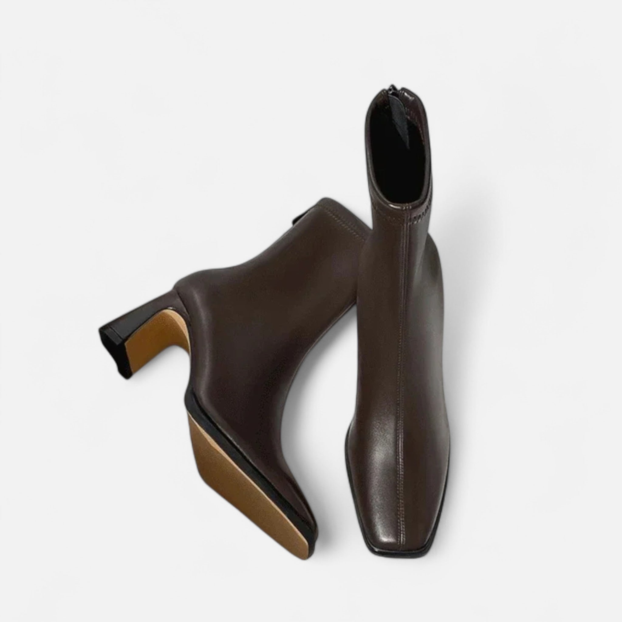 Maison Donati | Square Toe Ankle Boots with Block Heel