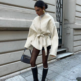 Maison Donati | Women's Belted Wrap Coat - Oversized Fit