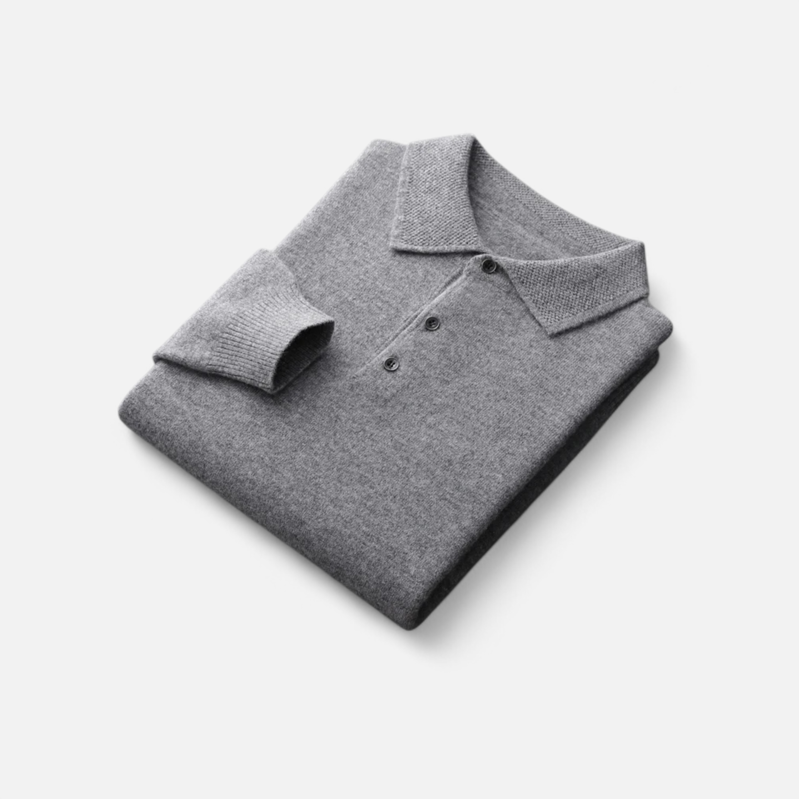 Maison Donati | Men’s Merino Wool Polo Sweater – Lightweight Long Sleeve Knit