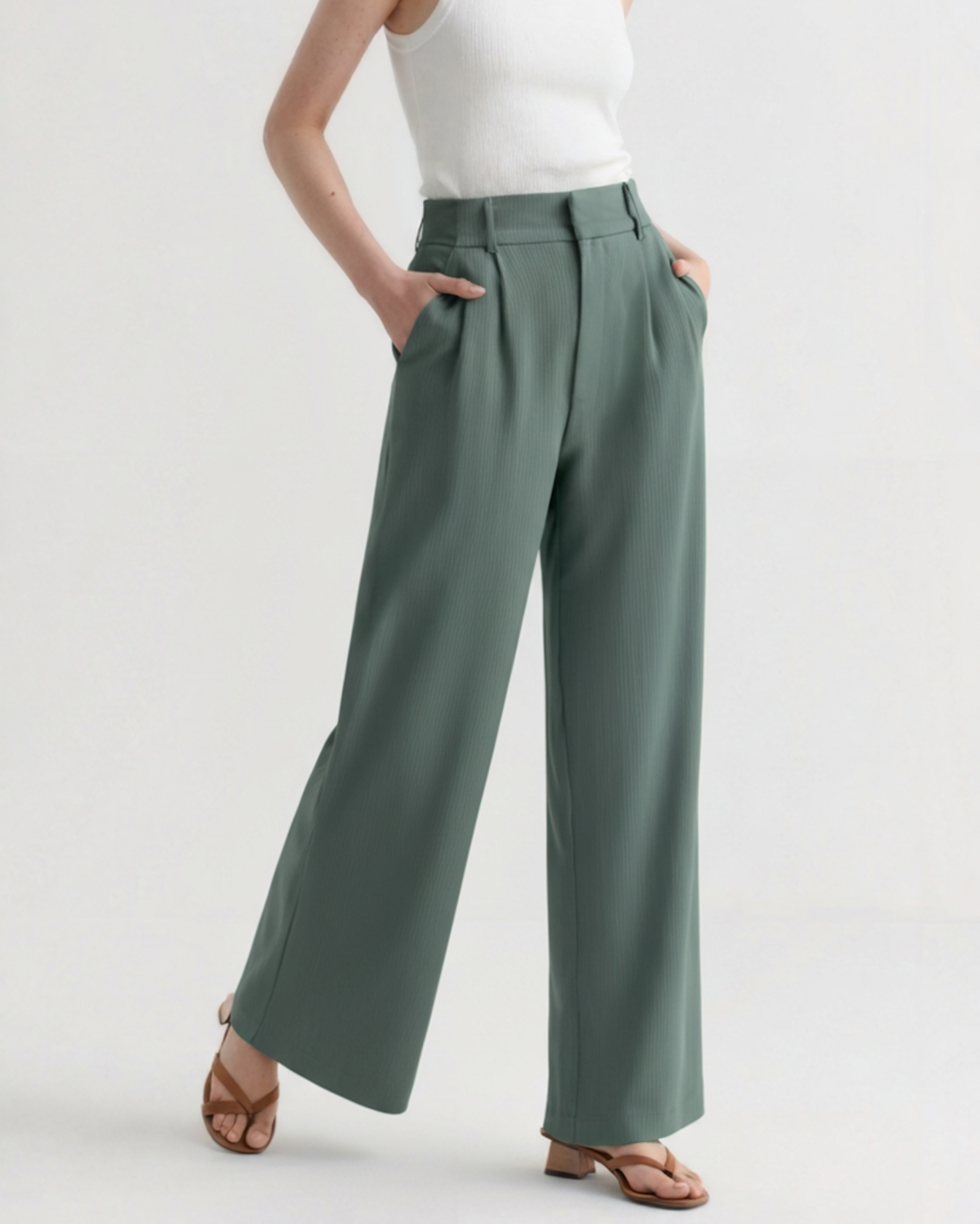 Maison Donati | Women's Wide-Leg Trousers - High-Waisted