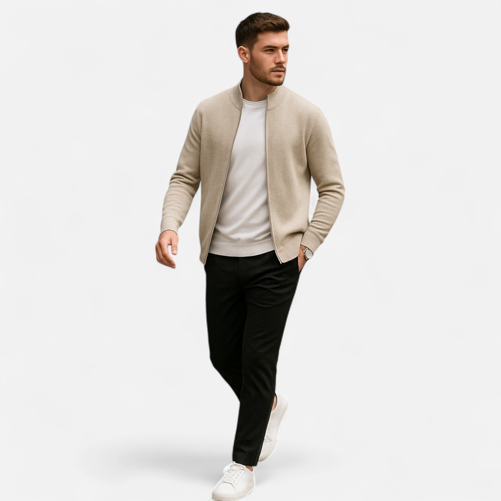 Maison Donati | Men’s Open-Front Knit Cardigan